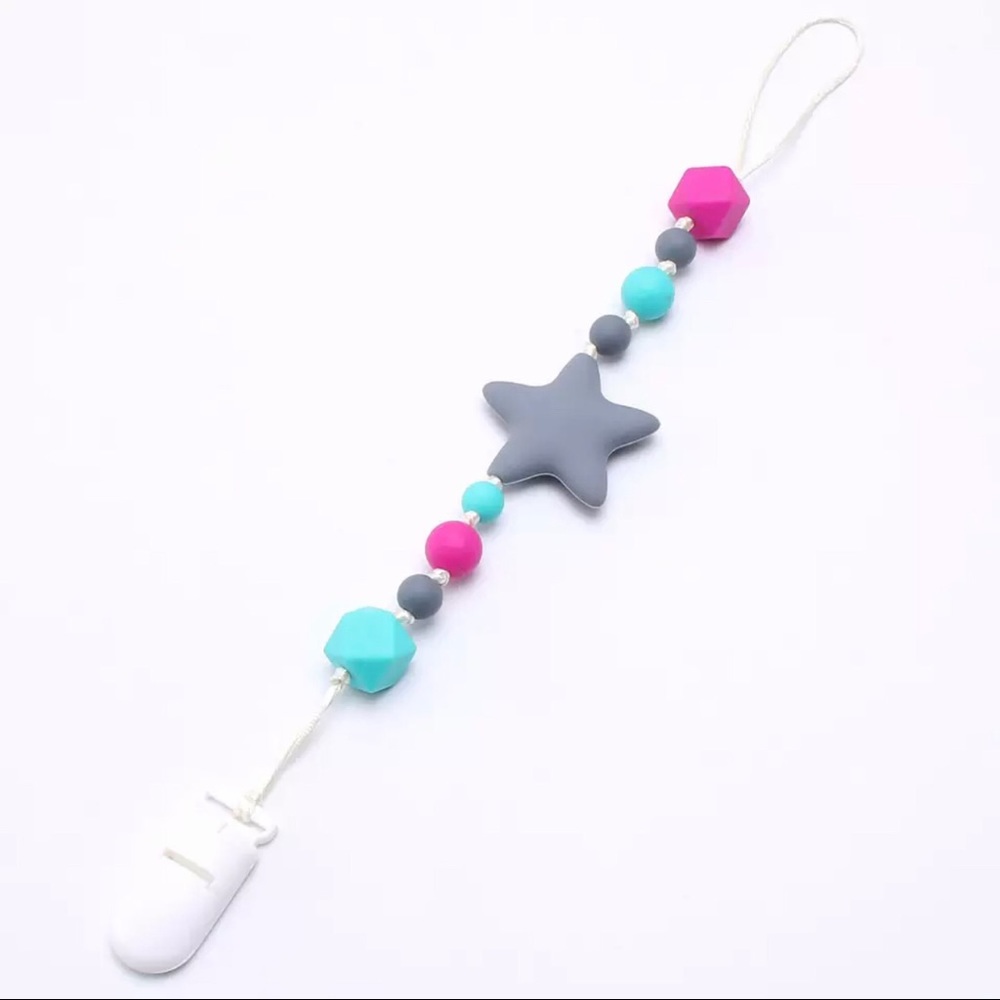 Baby Teething Pacifier Clip Safe Silicone Beads